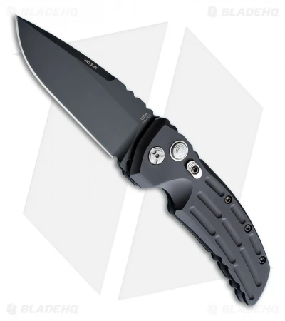 Hogue Knives EX-A01 Automatic Knife Drop Point Black Aluminum (4" Black) 1 Hogue Knives EX-A01 Automatic Knife Drop Point Black Aluminum (4" Black)