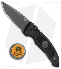 Hogue Knives A01 Microswitch Auto Knife Sig Medallion Drop Point (2.6" Black) -Knives Shop Hogue A01 Microswitch Wharncliffe Black Sig Medallion Black 16112 BHQ 100451 jr bottlecap