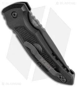 Hogue Knives A01 Microswitch Auto Knife Sig Medallion Drop Point (2.6" Black) -Knives Shop Hogue A01 Microswitch Wharncliffe Black Sig Medallion Black 16112 BHQ 100451 jr side