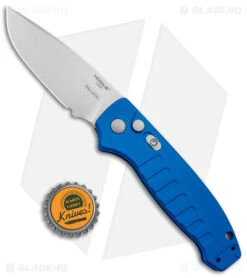 Hogue Ballista Drop Point Automatic Knife Matte Blue (3.5" Tumbled) 64133 -Knives Shop Hogue Ballista Auto Matte Blue DP Tumbled BHQ 140240 jr bottlecap
