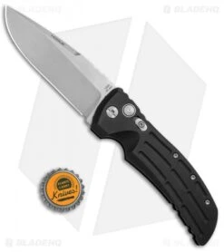 Hogue EX-A01 Automatic Drop Point Knife Black Aluminum (4" Stonewash) 34116 7 Hogue EX-A01 Automatic Drop Point Knife Black Aluminum (4" Stonewash) 34116 -Knives Shop Hogue EX A01 DP Black Alum SW 34116 BHQ 68017 jr bottlecap