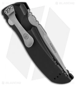 Hogue EX-A01 Automatic Drop Point Knife Black Aluminum (4" Stonewash) 34116 6 Hogue EX-A01 Automatic Drop Point Knife Black Aluminum (4" Stonewash) 34116 -Knives Shop Hogue EX A01 DP Black Alum SW 34116 BHQ 68017 jr side