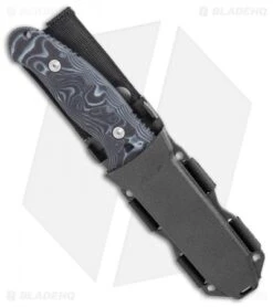 Hogue EX-F02 Clip Point Fixed Blade Black/Gray G10 (4.5" Stonewash) 35279 -Knives Shop Hogue Ex F02 4.5 Fixed Clip Point BHQ 82346 LS Side