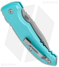 Hogue Knives A01 Microswitch Wharncliffe Automatic Knife Aqua (2.6" SW) 24103 -Knives Shop Hogue Knives A01 Microswitch Wharncliffe Auto Aqua SW 24103 BHQ 92702 jr side
