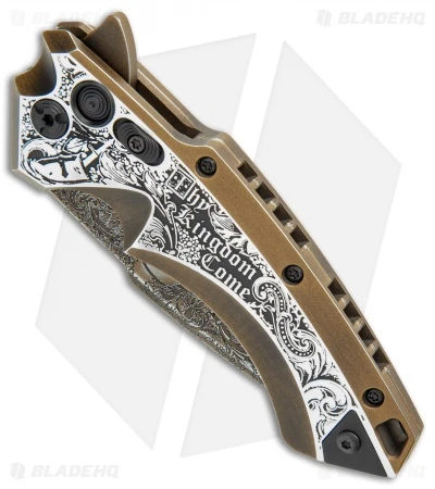 Hogue Knives/Outlaw Ordnance/Manspot X5 Flipper Knife (3.5" Bronze) Exclusive 2 Hogue Knives/Outlaw Ordnance/Manspot X5 Flipper Knife (3.5" Bronze) Exclusive - Image 2