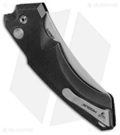 Hogue Knives EX-A05 Wharncliffe Automatic Knife Black (4" Stonewash) 34500 -Knives Shop Hogue Knives EX A05 Wharncliffe 4in Auto Black SW 34500 BHQ 100444 jr side