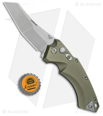 Hogue Knives EX-A05 Wharncliffe Automatic Knife OD Green (3.5" Stonewash) 34521 4 Hogue Knives EX-A05 Wharncliffe Automatic Knife OD Green (3.5" Stonewash) 34521 - Image 4