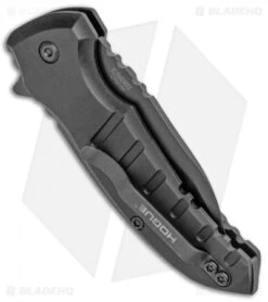 Hogue X1 Microflip Wharncliffe Flipper Knife Matte Black (2.6" Black) 24166 -Knives Shop Hogue Knives Microflip Wharncliffe Matte Black Black 24166 BHQ 93898 jr side