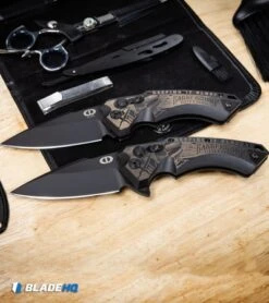 Hogue Knives/Outlaw Ordnance X5 Flipper Knife Class Barbershop (3.5" Black) -Knives Shop Hogue Knives Outlaw Ordnance X5 Auto Knife Class Barbershop Working BHQ 107277 kp barbershop web 1