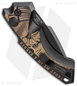 Hogue Knives/Outlaw Ordnance X5 Auto Knife Class Barbershop (3.25" Black) -Knives Shop Hogue Knives X5 Spear Point Automatic Knife 3.25in Working Class Barbershop 34593 EXLBHQ BHQ 107277 LS Side