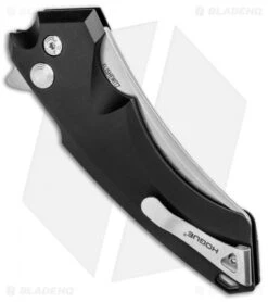 Hogue Knives X5 Wharncliffe Flipper Knife Black Aluminum (4" Stonewash) 34540 -Knives Shop Hogue Knives X5 Wharncliffe Flipper Black Alum SW 34540 EXLRSR BHQ 95614 jr side