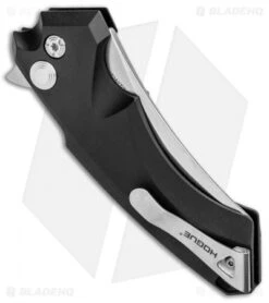 Hogue Knives X5 Wharncliffe Flipper Knife Black Aluminum (3.5" Stonewash) 34560 -Knives Shop Hogue Knives X5 Wharncliffe Flipper Black Alum SW 34560 EXLRSR BHQ 95611 jr side