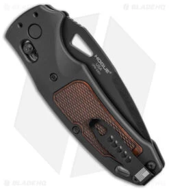 Hogue Sig K320 Classic AXG Drop Point Knife Black Aluminum + Walnut (3.5" Black) -Knives Shop Hogue Sig K320 Classic AXG DP Black Aluminum Walnut Black BHQ 140232 jr side