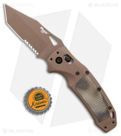 Hogue Sig K320 Scorpion AXG Tanto Knife FDE Aluminum + G-Mascus (3.5" FDE Serr) -Knives Shop Hogue Sig K320 Scorpion AXG TAnto FDE Aluminum G Mascus FDE Serr BHQ 140233 jr bottlecap