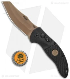 Hogue Sig Sauer EX-A04 Wharncliffe Automatic Knife Black G-10 (3.5" FDE) 36420 -Knives Shop Hogue Sig Sauer EX A04 Wharncliffe Auto Black G 10 FDE 36420 BHQ 84597 jr bottlecap