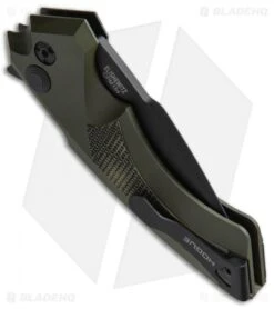 Hogue Knives X5 Spear Point Flipper Knife OD Green G-Mascus (3.5" Black) -Knives Shop Hogue X 5 Spear Point OD Green G Mascus Black 3.5in BHQ 49337 jr side