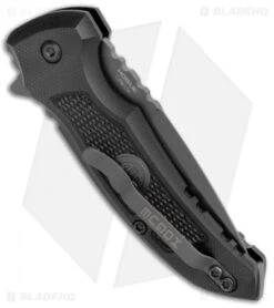 Hogue X1 Microflip Drop Point Flipper Knife Black Sig Medallion (2.6" Gray) -Knives Shop Hogue X1 Microflip DP Black Sig Medallion Gray 16172 BHQ 100453 jr side