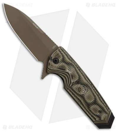 Hogue Sig Sauer EX-02 Spear Point Flipper Knife Green G-Mascus (3.75" FDE) 1 Hogue Sig Sauer EX-02 Spear Point Flipper Knife Green G-Mascus (3.75" FDE)