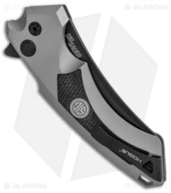 Hogue Sig Sauer X5 Wharncliffe Flipper Knife Gray (4" Black) 36542 6 Hogue Sig Sauer X5 Wharncliffe Flipper Knife Gray (4" Black) 36542 -Knives Shop Sig X5 CPM154 Wharn 36542 BHQ 82362 jr side