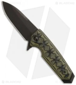 Hogue Knives EX02 Knife Spear Point Flipper Green G-Mascus (3.375" Black) 34238