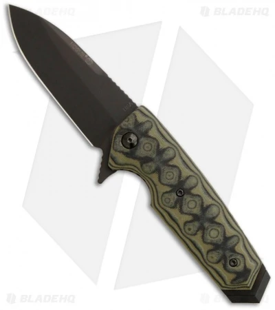 Hogue Knives EX02 Knife Spear Point Flipper Green G-Mascus (3.375" Black) 34238 1 Hogue Knives EX02 Knife Spear Point Flipper Green G-Mascus (3.375" Black) 34238