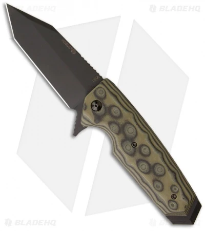 Hogue Knives EX02 Knife Tanto Flipper Green G-Mascus (3.75" Plain) 34208 1 Hogue Knives EX02 Knife Tanto Flipper Green G-Mascus (3.75" Plain) 34208